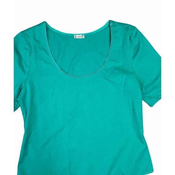 Free People Intimately High Noon Bodysuit Green Short Sleeve Cotton Blend Size L - Picture 8 of 13